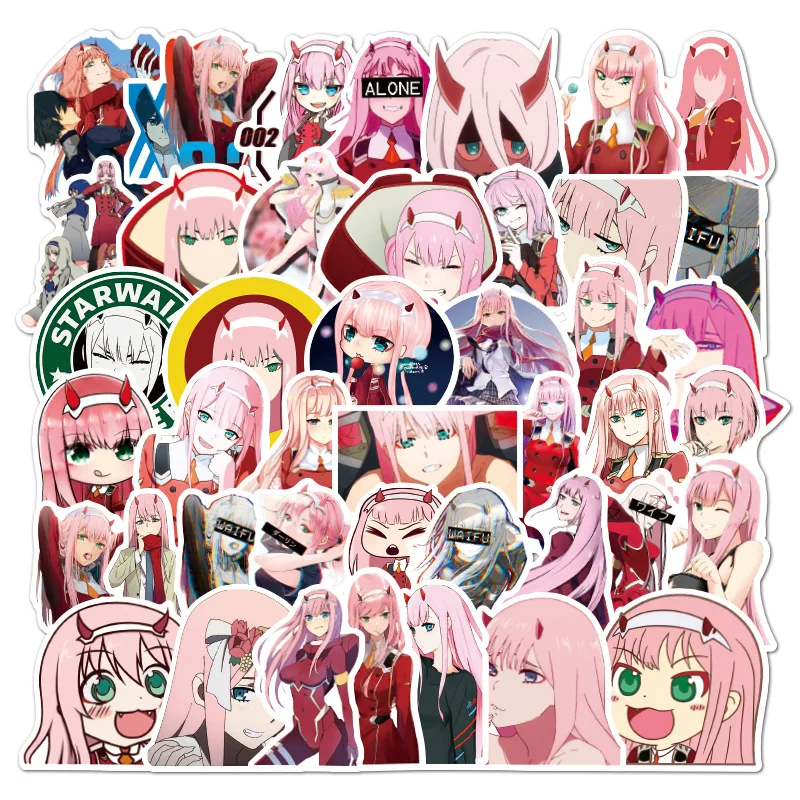 103050pcspack japanese anime darling in the franxx stickers for furniture wall desk diy chair toy car trunk computer tv box free global shipping