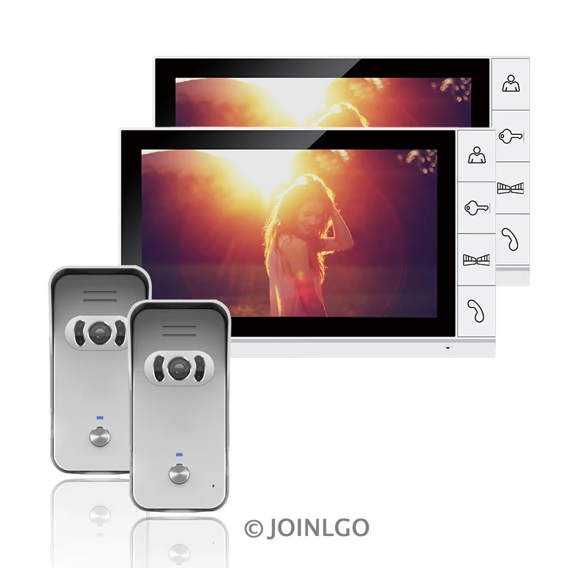 Бесплатная доставка Новый 9 &quotцветной экран видео домофон система с 2 мониторами