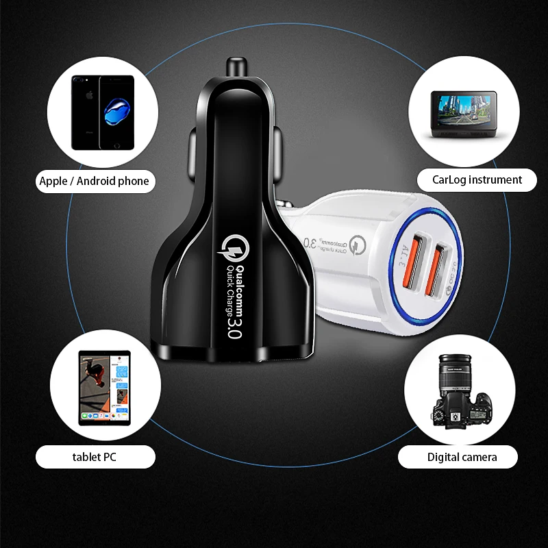 USB Car Charger Quick Charge 3.0 2.0 Type C Mobile Phone 3 Port Fast for Samsung Xiaomi Tablet | Мобильные телефоны и