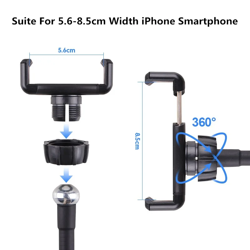 Кольцевой светильник в виде милой панды для селфи с гибкой длинной рукояткой