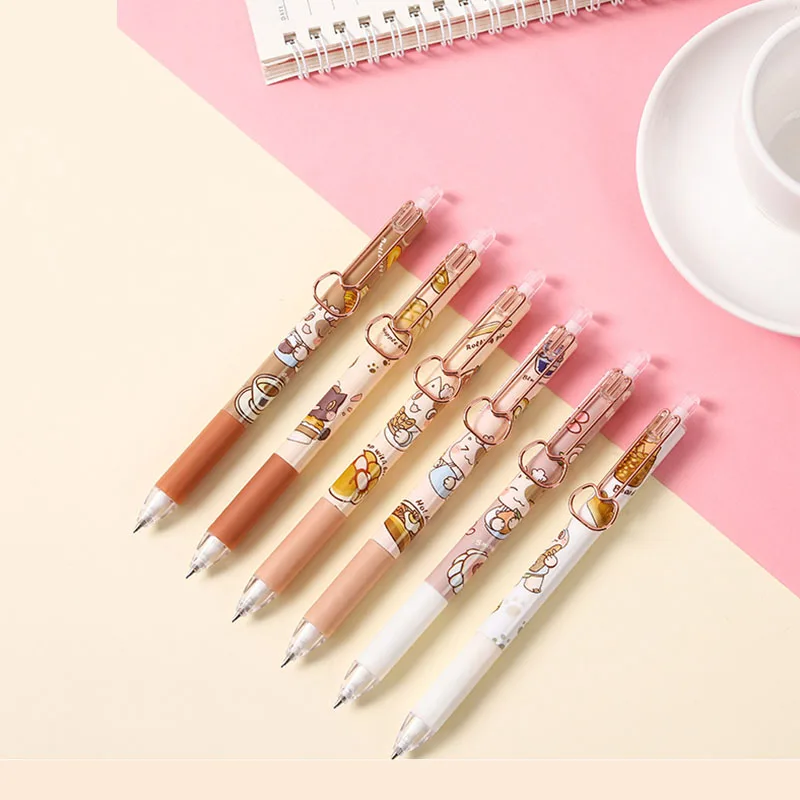 

36 pcs/lot Kawaii Biscuits Cat Mechanical Pencil Set Cute 0.5MM Student Automatic Pen For Kids Gift School Office Supplies