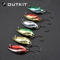 outkit 6pcslot 3g 3 cm fishing tackle bait fishing metal spoon lure bait for trout bass spoons small hard sequins spinner spoon