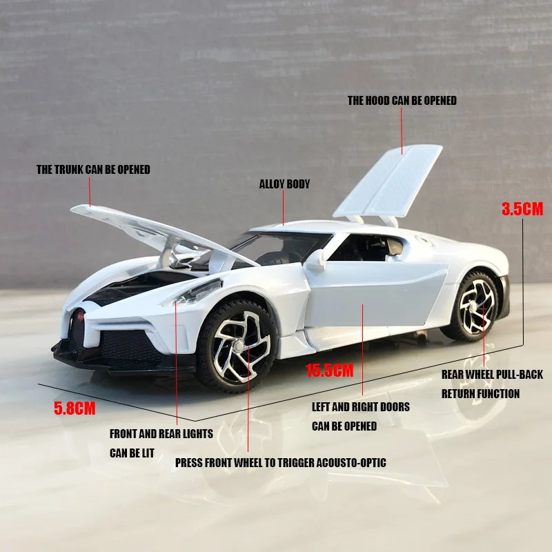 1:32 Bugatti La Voiture Noire Литой Сплав модель автомобиля Global Limited Edition коллекционные