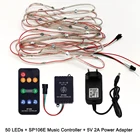 50 100 led sstring WS2812B предварительно спаянные пиксели RGB светодиодный модуль радиатор узлы платы с Bluetooth музыкальный контроллер адаптер питания