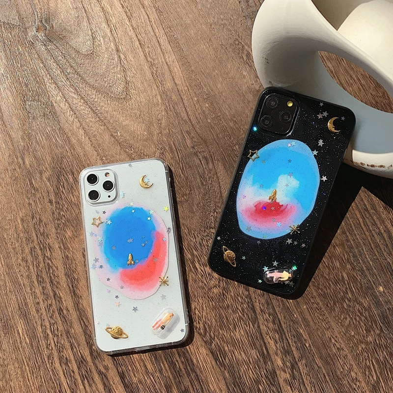 Милый блестящий чехол для телефона с изображением Вселенной iPhone 11 11pro Max XR XS X 8 7 6 6S