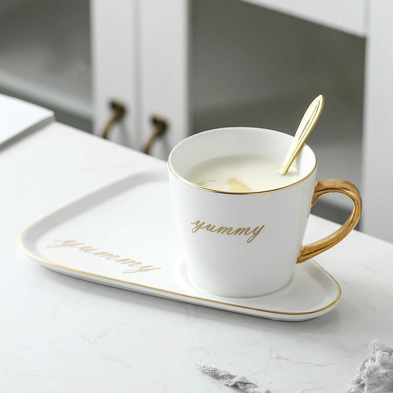 Северная Европа керамика Кофе кружки из нержавеющей стали чашки и наборы блюдец