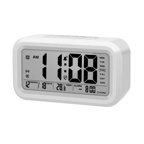 Говорящие часы с термометром для детей, цифровой будильник с функцией повтора и термометром, разговора в спальне, английский язык