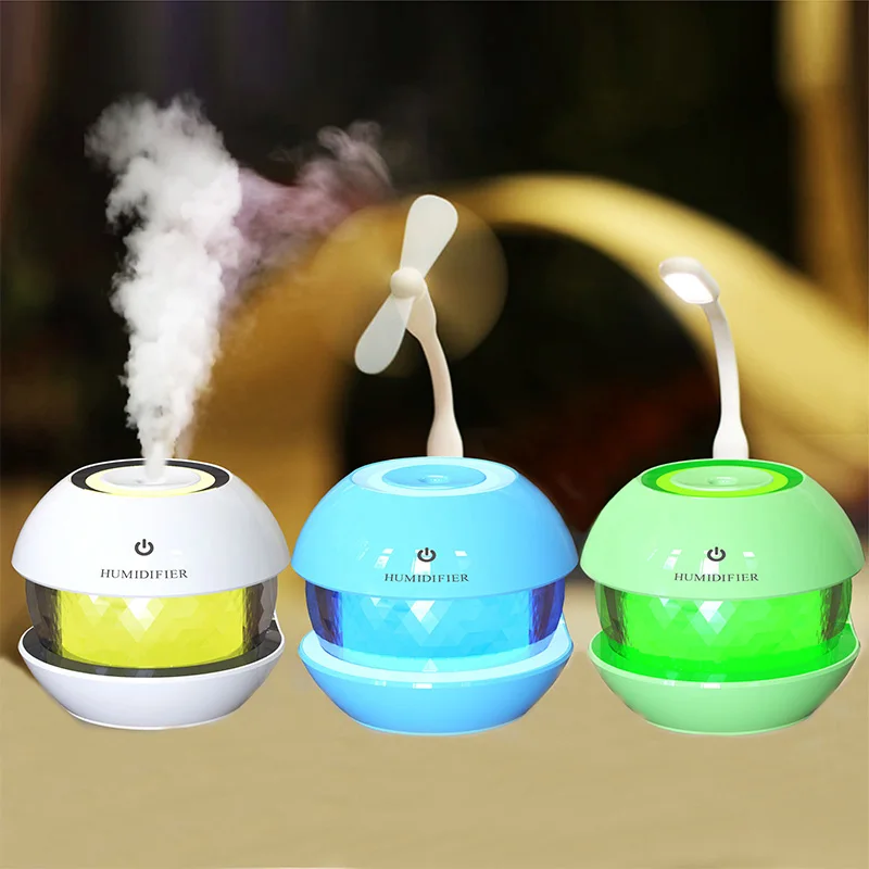 

460ml Mini USB magic diamond night lamp ultrasonic humidifier essential oil diffuser magic humidifier aromatherapy air purifier