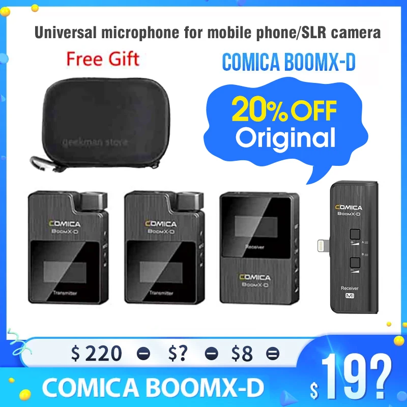 Comica BoomX D d2 Беспроводной цифровой микрофон 2 4G передатчик Комплект мини сотового