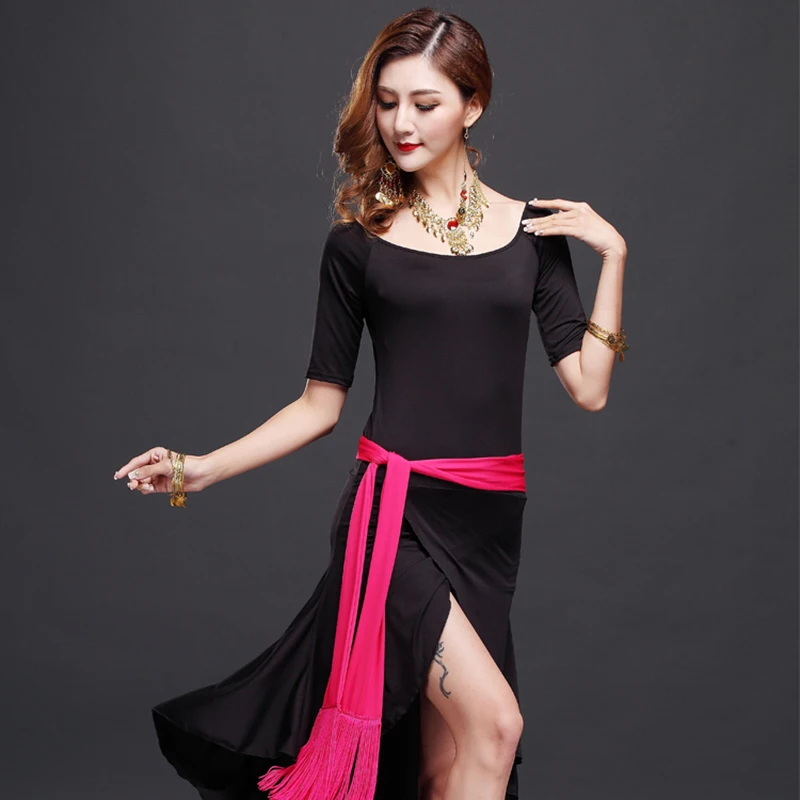 Женский костюм для танца живота латинских танцев сценический с юбкой размер