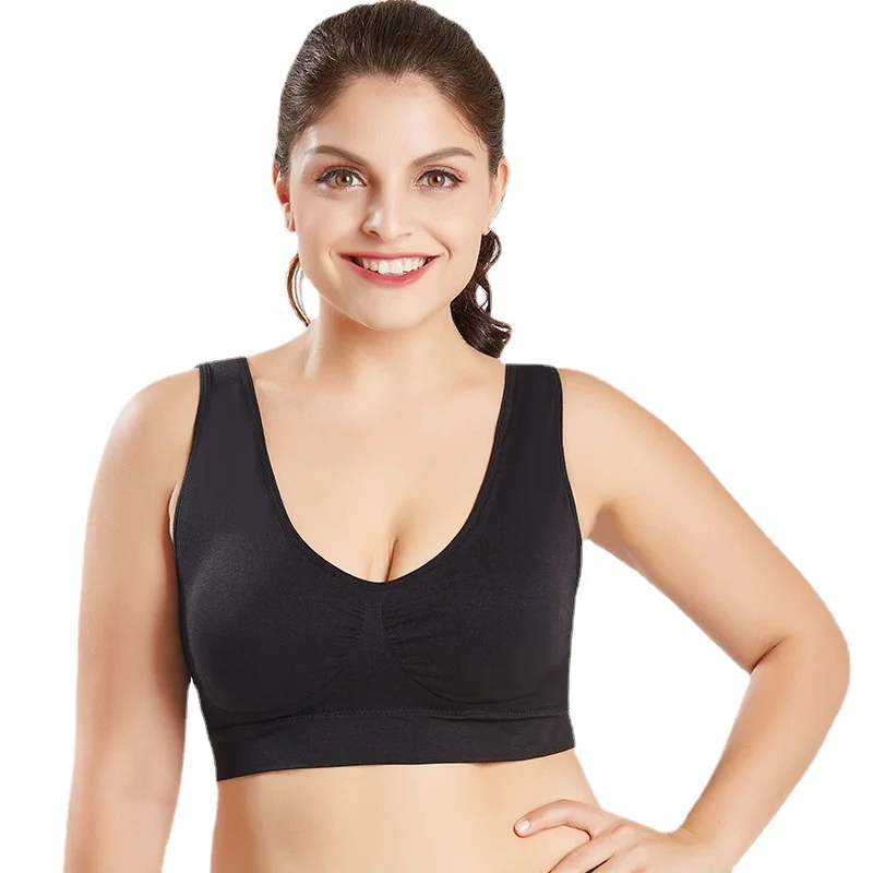 

Large Size Sports Bra Sport Bra Bra Shockproof Without Steel Ring Women's European and American Underwear