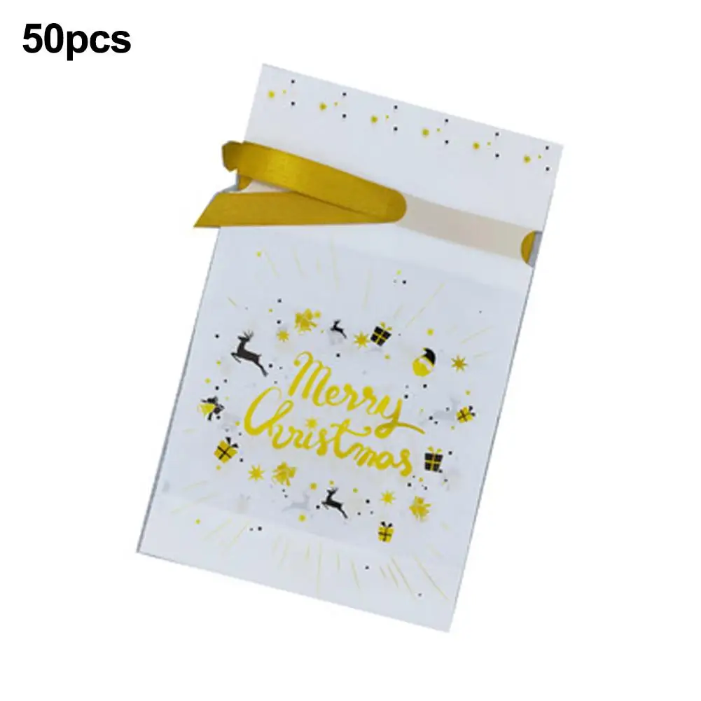 50 шт. Рождественская конфетка сумка многоразовый шнурок для хранения
