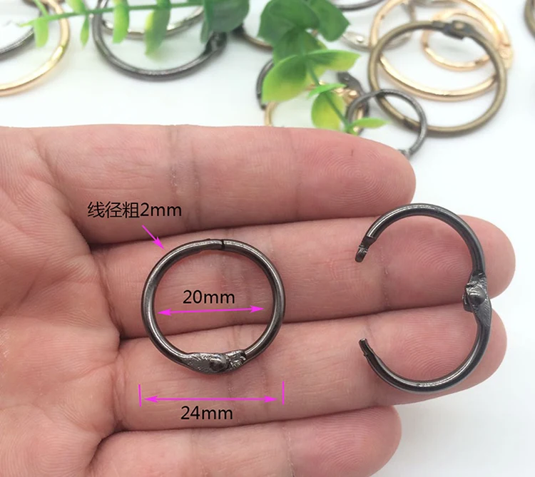 20mm light black 5 шт. металлические кольца для ноутбуков, Золотое шарнирное кольцо, Школьное свободное кольцо с листьями, кольцевые обручи для скрапбукинга, альбом, Офисная прищепка, кольцо - Цвет: 20mm light black