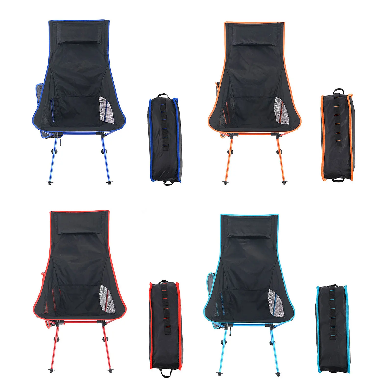 

Folding High Back Camping Chair Moon Chair Ultra Light Leisure Lazy Recliner Fishing Travel Duty Chair for Travel BBQ