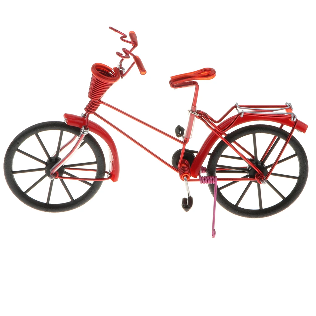 

Handicraft 1:10 Diecast Bicycle Model Miniatures with Basket Home Decor