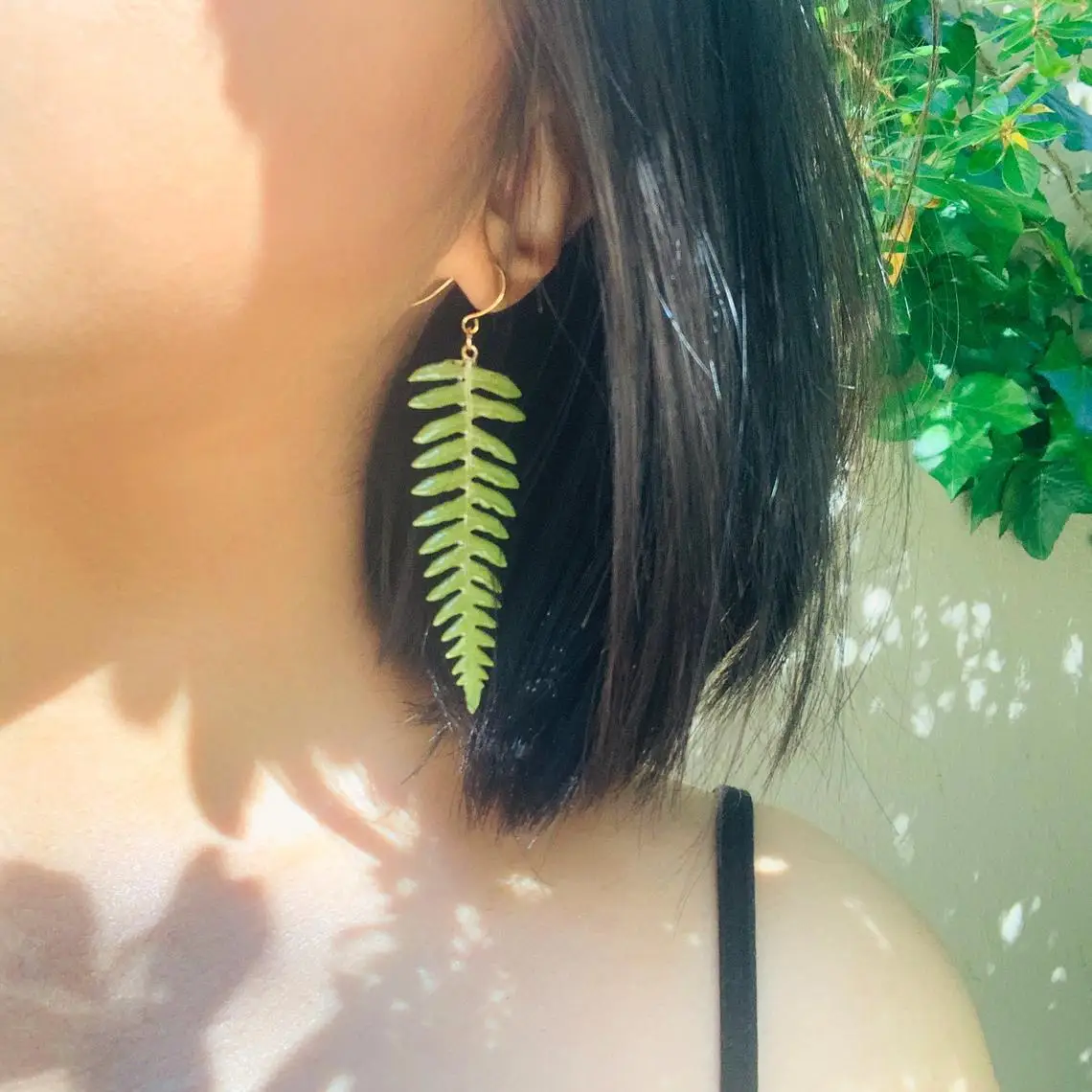 Wanderlust Fern Earrings Resin Leaf Botanical Jewellry for Women & Girl Plant Lover Natural Flower Forest Fern Earring #JY309FI4