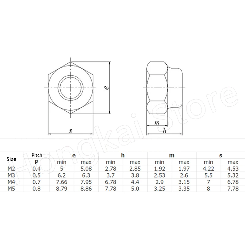 5pcs Grade 4.8 Aluminum Alloy Hex Lock Nut M2 M3 M4 M5 Nylon Ring Color Screw Cap Thread Pitch 0.4~0.8mm Insert Locking Nuts |