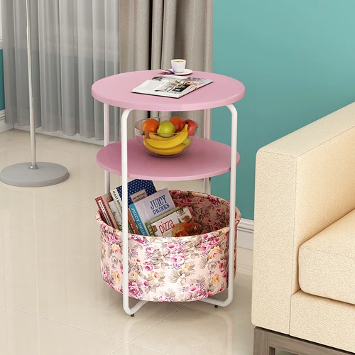 K 3 layer Simple sofa side table corner several multifunctional coffee table bedroom bed table shelf home small round table side table - Цвет: K 3 layer