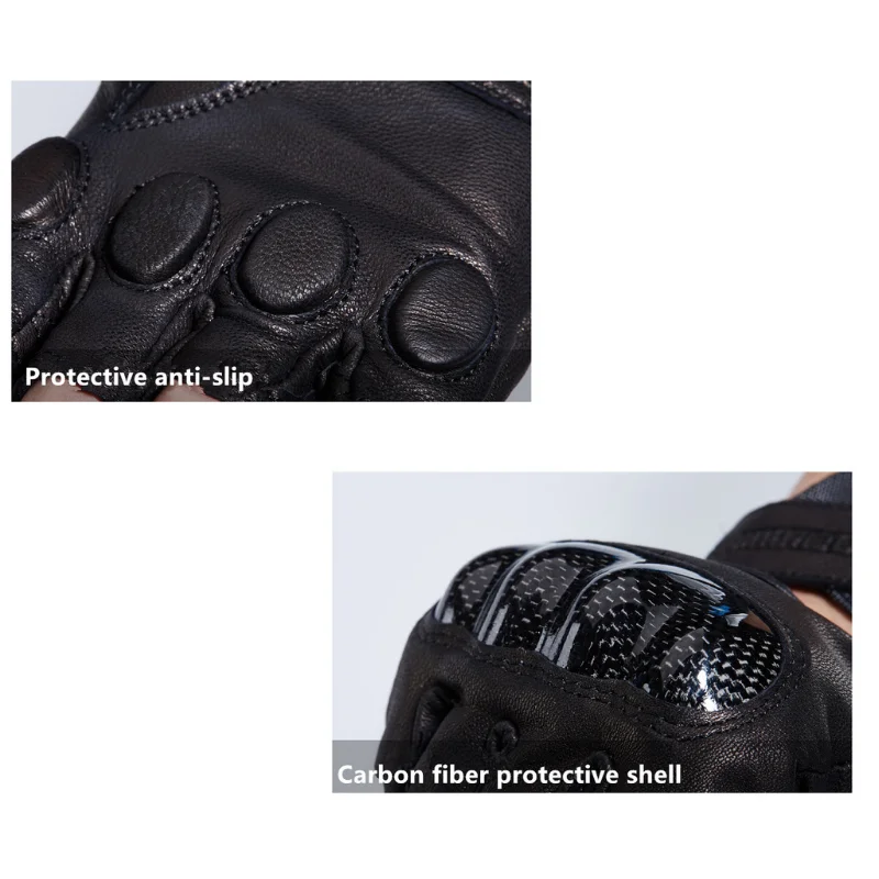 

ROCKBIKER Men's Motorcycle Gloves Fingerless Motocross Protective Gear Racing Gloves Genuine Leather Gloves Half Finger Summer