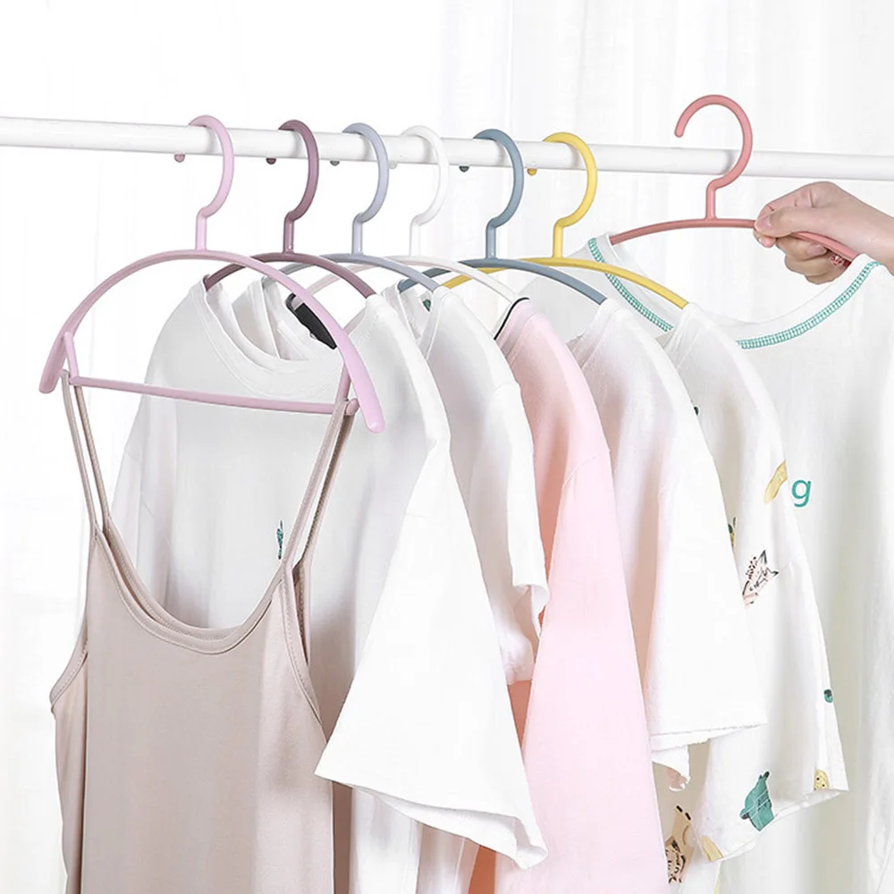 10 шт./лот пластиковые вешалки в форме дуги Противоскользящие для пальто футболки