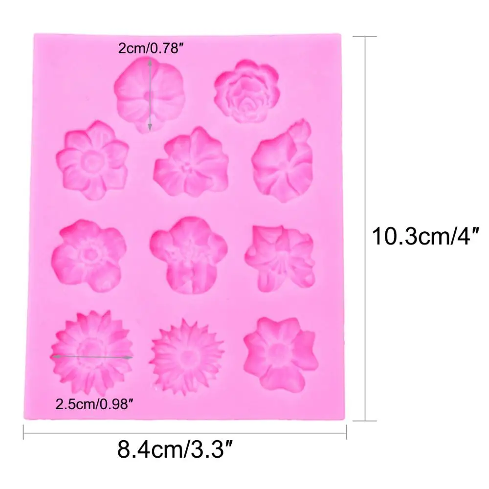

DIY Flower Fondant Silicone Chocolate Mold Rose Plants Wedding Cake Decorating Tools Baking Icing Mold