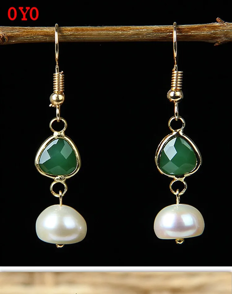 

Классические темпераментные женские серьги из стерлингового серебра 925 пробы с аквамариновым кристаллом в виде капли воды в этническом стиле