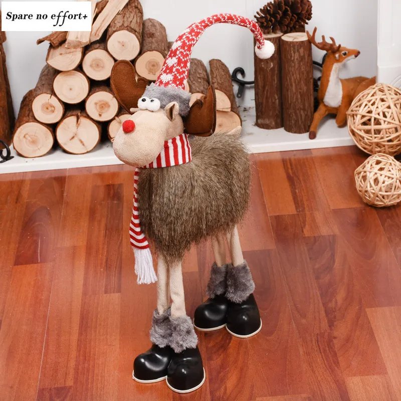 Christmas Eve Decoration Standing Gray and White Elk Plush Simulation Deer Exquisite Family Gift | Дом и сад