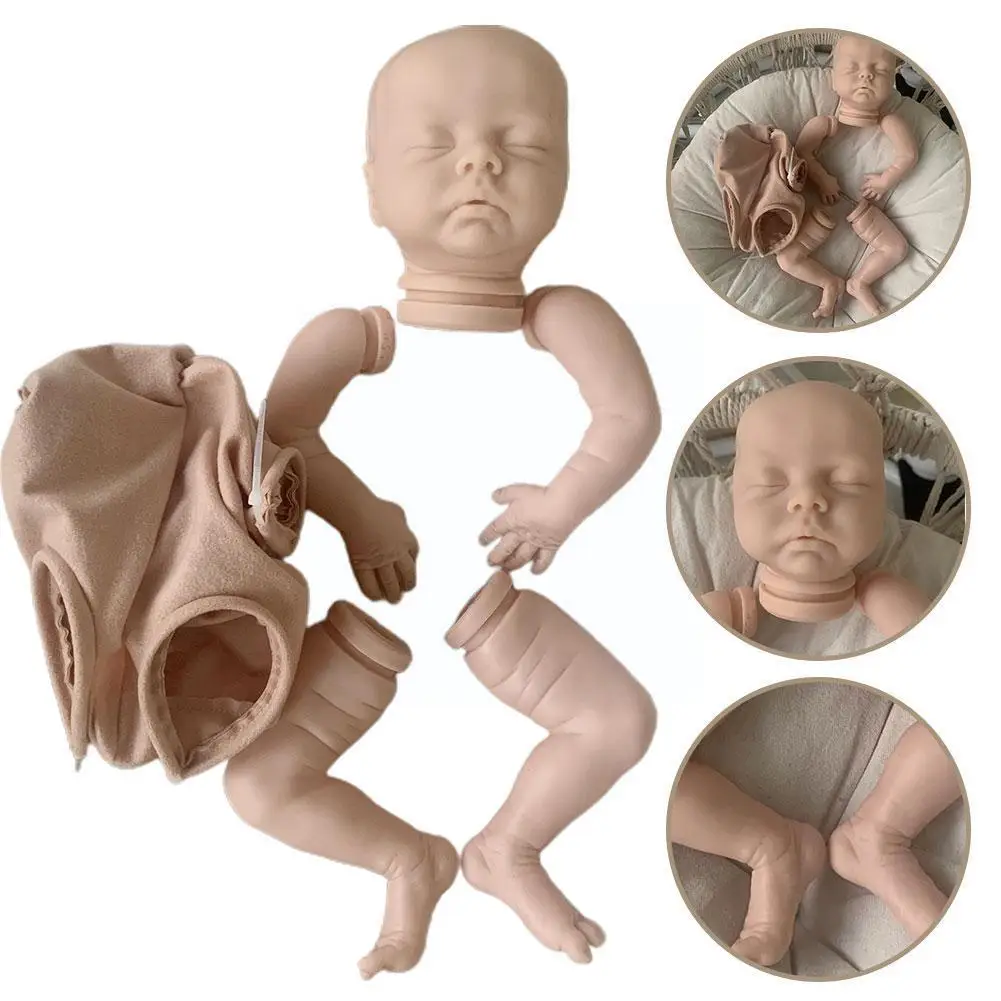 

18 Inch Silicone Simulation Baby 45cm Cute Dolls Body Soft Dolls Parts Non-toxic DIY Unassembled Color E8M6