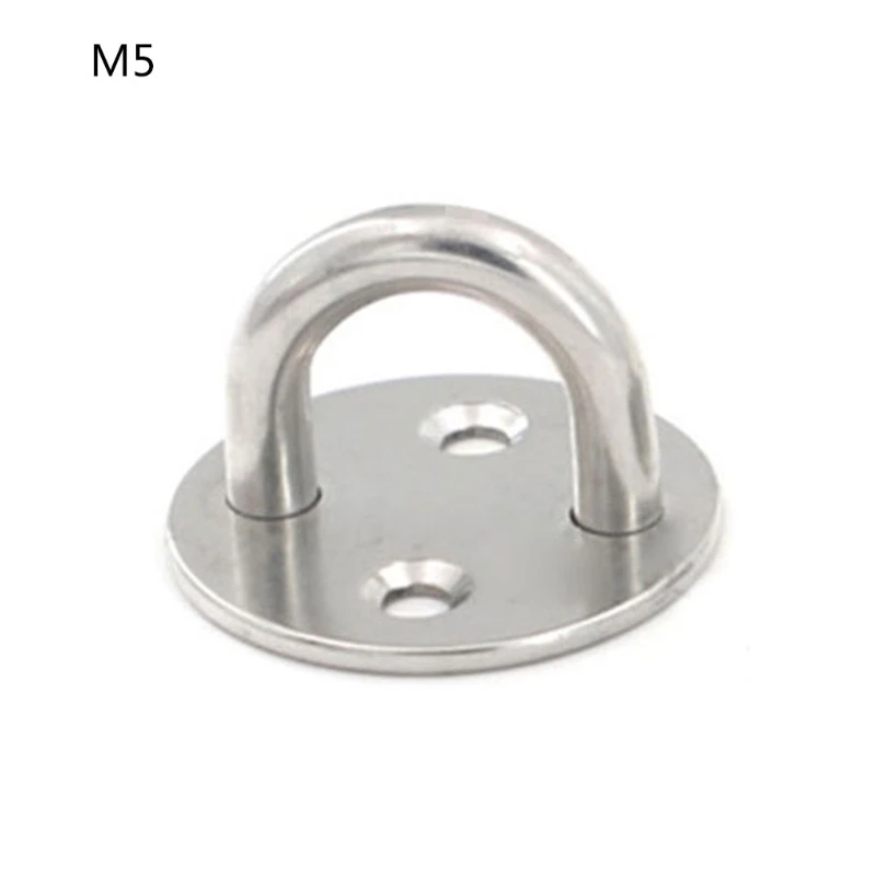 

G99F 1pcs Pad Eye Plate with Enclosed Hook 316 Stainless Steel Staple Ring Hook U-Shaped Hardware for Boat Swing