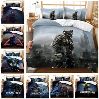 special police prints duvet cover 3pcs bedding set swat free fire quilt cover queen king size comforter cover bedclothes for men