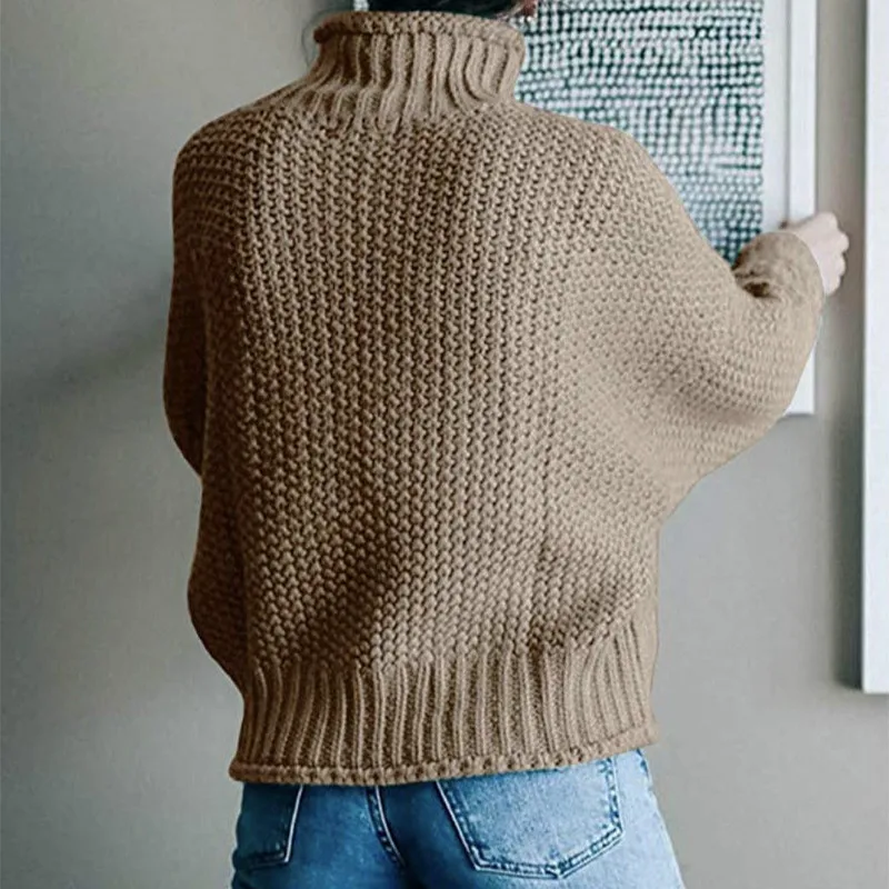 Новые свитера Женский вязаный свитер одежда толстая нить водолазка размера плюс