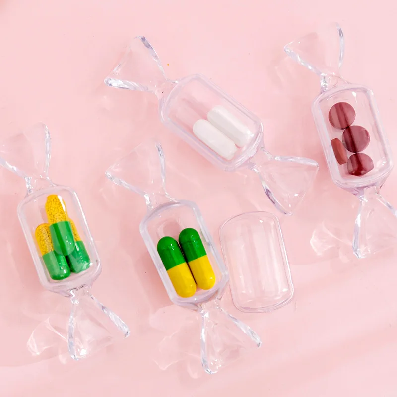 Jewelry Organizer Candy Shape Transparent MakeUp Storage Box Mini Portable Earrings Bag Travel Cosmetic Case | Дом и сад