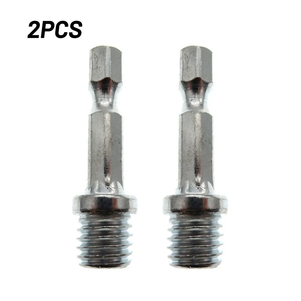 

1/4 Drill Chuck M10 Hexagon Connecting Rod Adapter Metal Silver Durable
