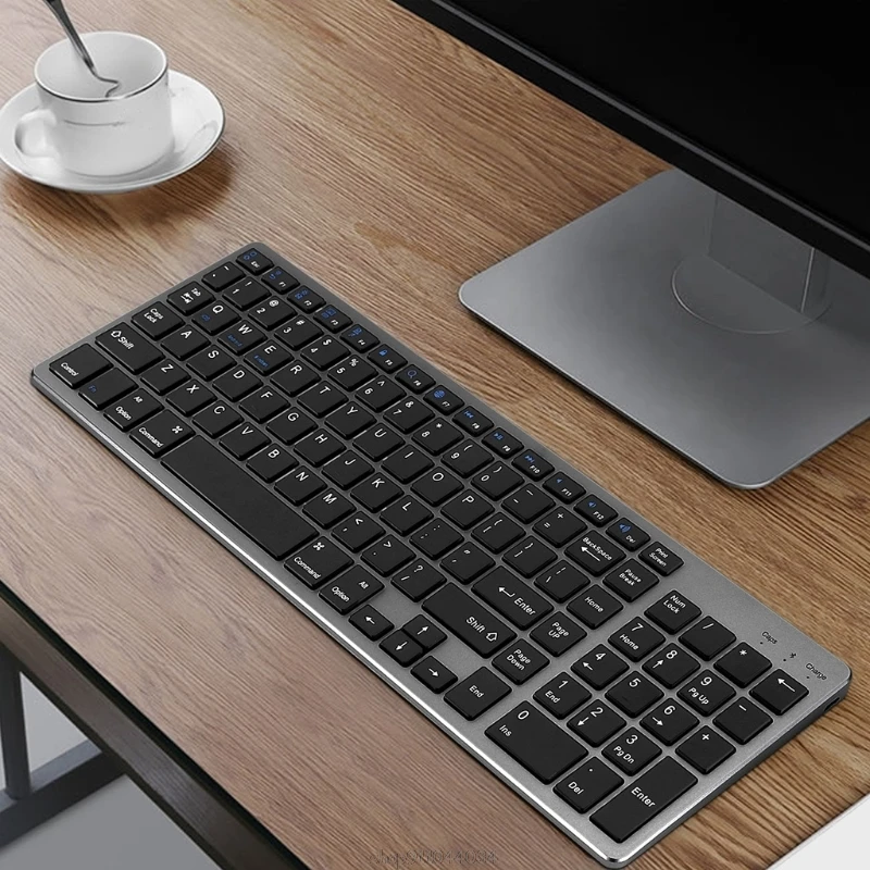 

Bluetooth Keyboard 102 Keys Rechargeable Bluetooth Wireless Keyboard with Number Pad for Laptop Tablet Cellphone Mar25 Dropship