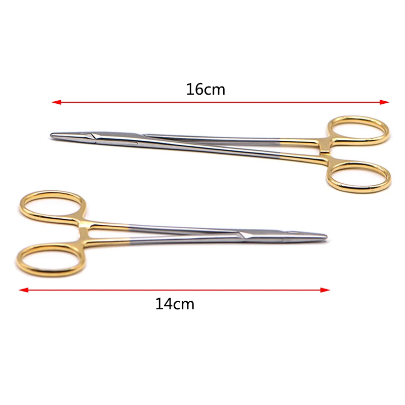 Dental Needle Holders TC head Stainless Steel Orthodontic Plier Gold Plated Handle Surgical Tools Implant Castroviejo Forceps | Красота и