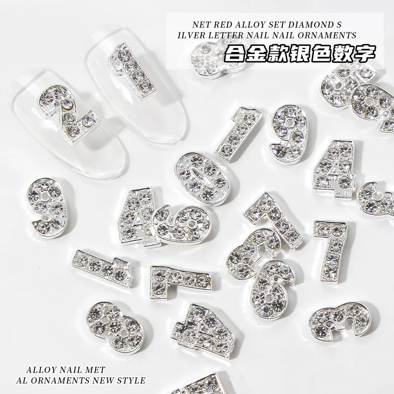 

Number Letters Zircon Nail Art Charms Pierced Alphabet Dangle Letter 26Pcs Jewelry Set A-Z Gold Alphabet Metal Nail Decorations