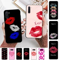 fhnblj sexy girl red lips kiss phone case for samsung note 3 4 5 7 8 9 10 20 pro lite ultra oppo a9 2020