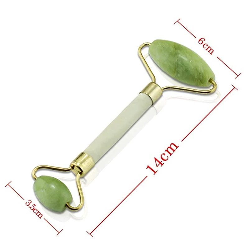 

Jade Stone Facial Massage Roller For Face Neck Natural Massager Green Guasha Scraper Set Thin Lift Beauty Slimming Tools Roller