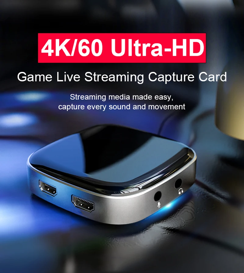 Карта видеозахвата 4K 60 Гц микрофон HDMI-совместимость USB 3 0 запись игр в прямом
