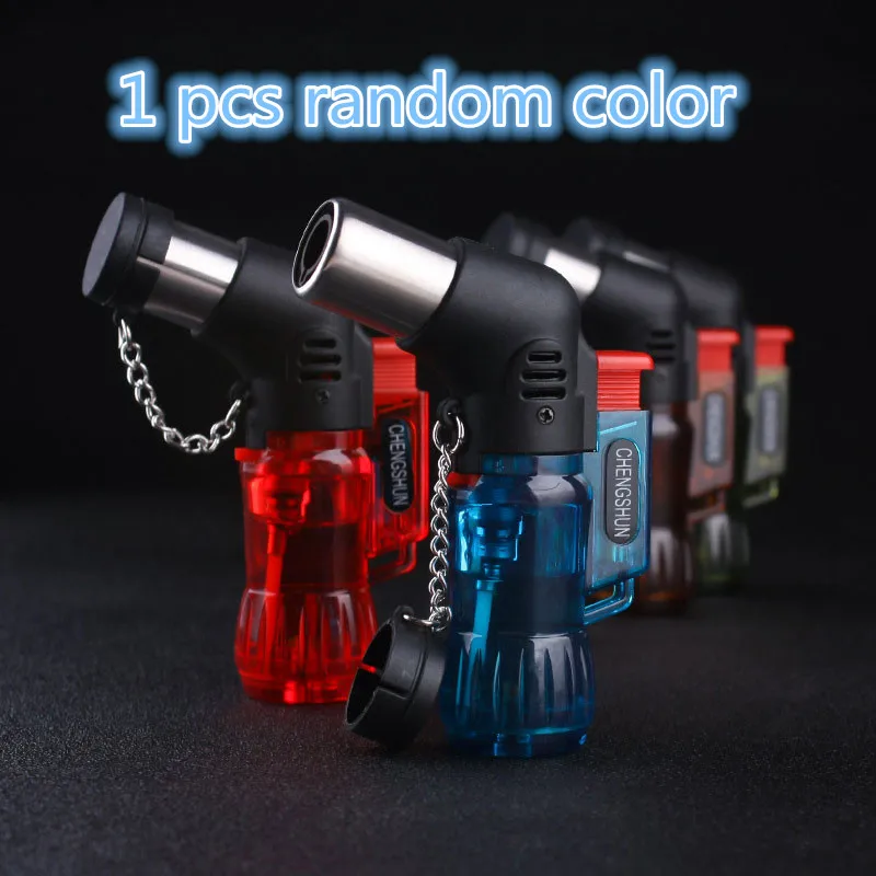 1pcs Random Color Кухонная Бутановая Зажигалка, кухонная горелка многоразового использования, регулируемая зажигалка с пламенем, барбекю, пистолет с зажиганием, для пикника, кухонного инструмента, без газа X - Цвет: 1pcs Random Color