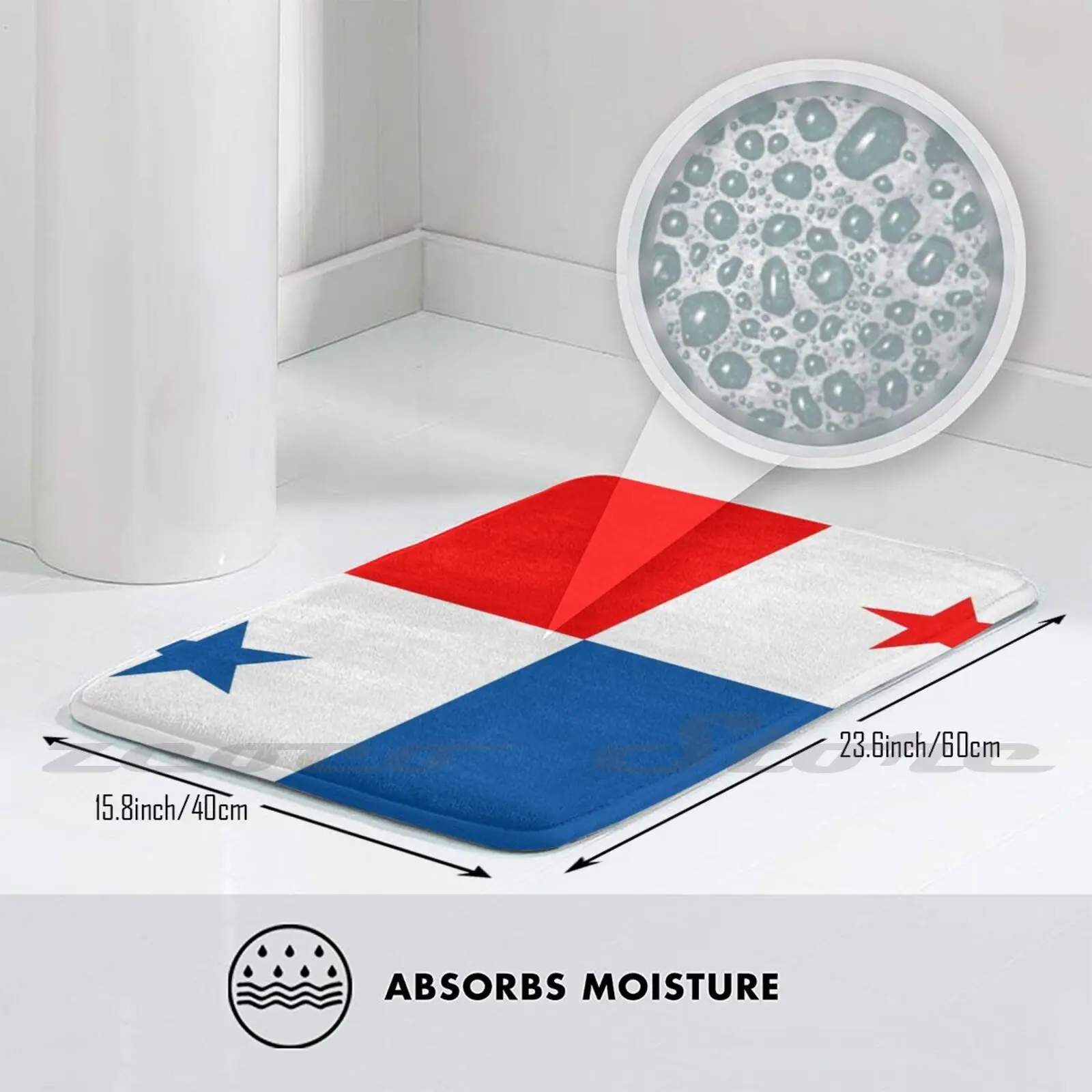 Коврик с флагом противоскользящий мягкий коврик для впитывания воды в Панаму