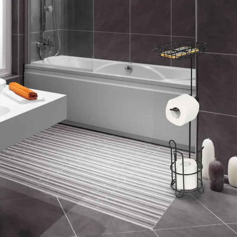 

Toilet Roll Holder Elegant Metal Toilet Paper Holder With Shelf Convenient Storage Tissue Towel Rack For The Bathroom Product