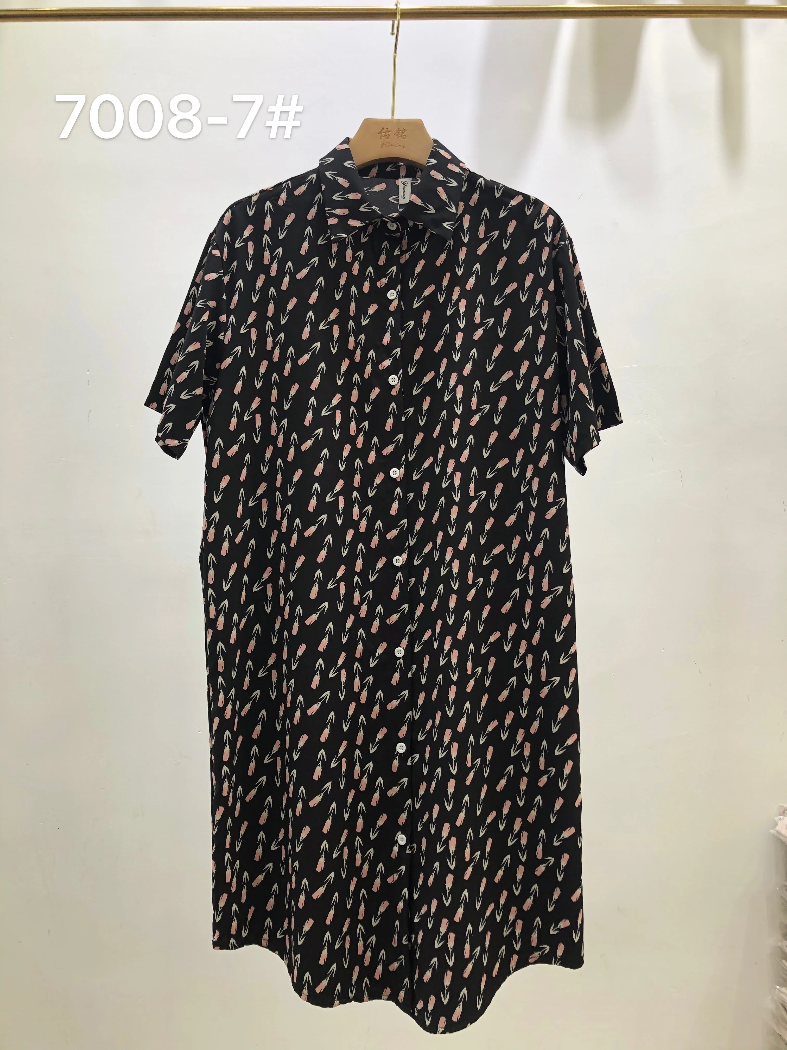 Модная повседневная женская рубашка YOMING YM24, женские блузки с принтом, топы, платье на пуговицах с отложным воротником и длинным рукавом от AliExpress RU&CIS NEW