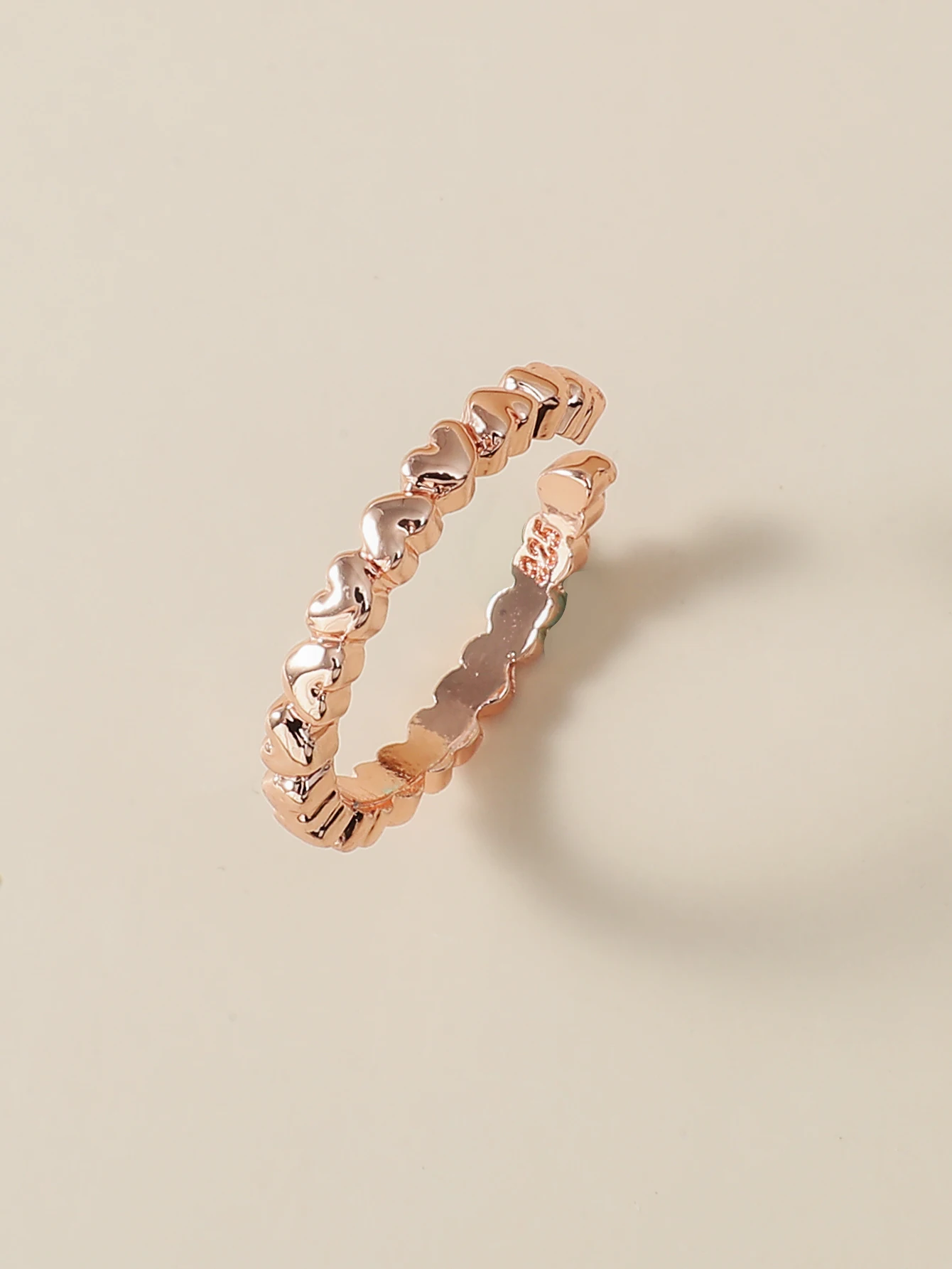 

Lovely Winding Peach Heart Ring Fashion Simple Opening Adjustable Heart-Shaped Ring Cross-Border Jewelry Generation Hair