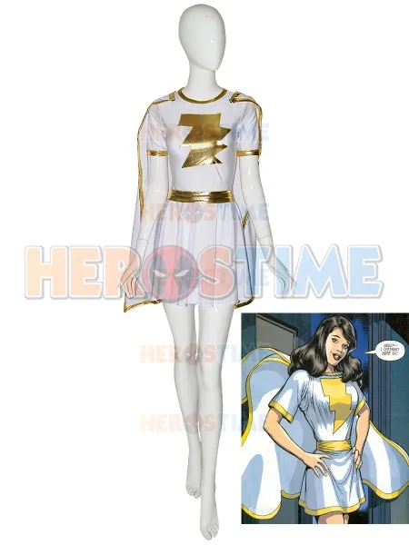 

Shazam Family Mary Batson, карнавальный костюм супергероя из спандекса, костюм зентай для Хэллоуина, карнавальный костюм, карнавальный костюм, комбине...
