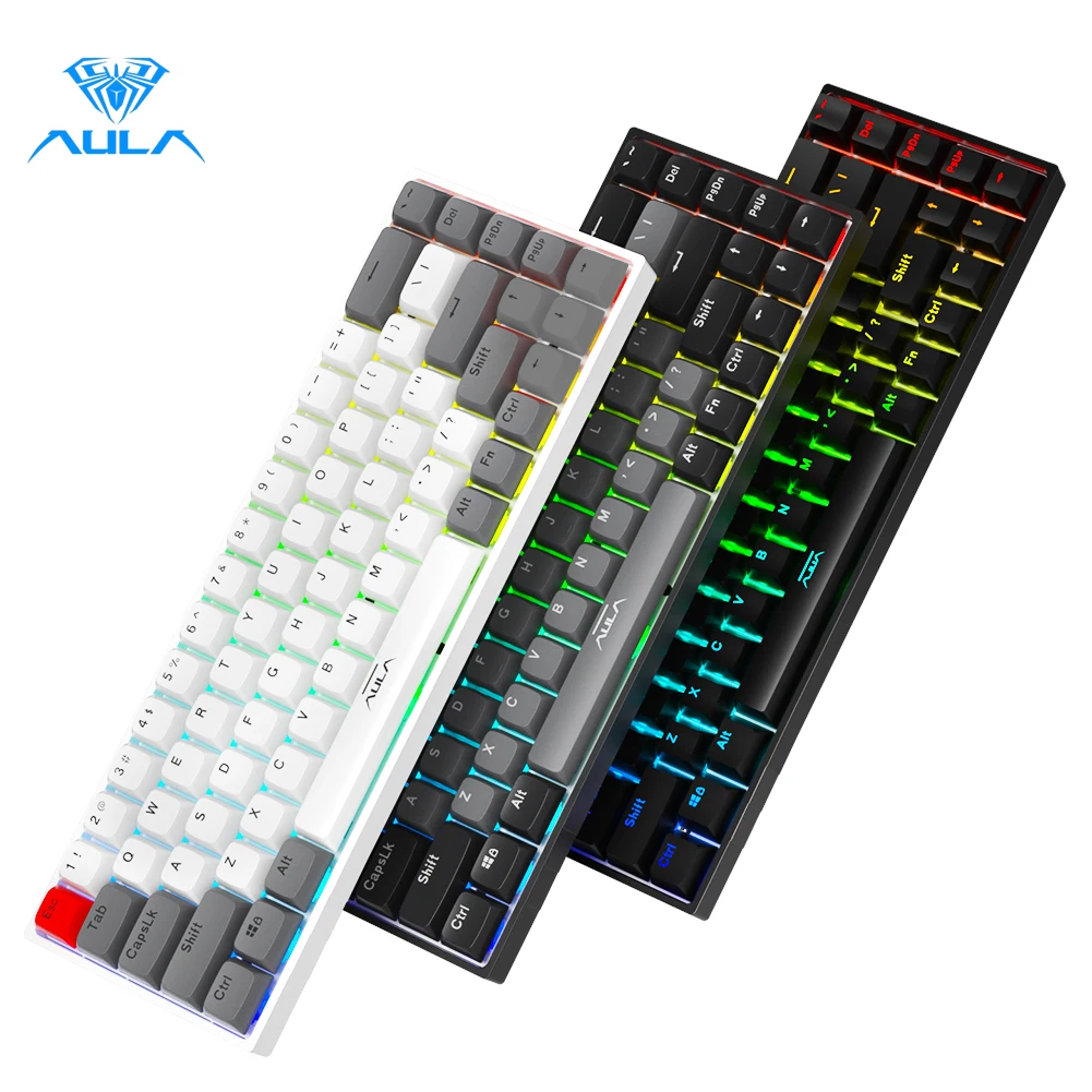 aula f3068 gaming mechanical keyboard support bluetooth type c keyboard hot swappable keyboard free global shipping