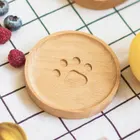 Деревянная подставка для кофе круглый коврик под чашку, Практичный Прочный Коврик для кофейной кружки, японские Мультяшные кухонные принадлежности