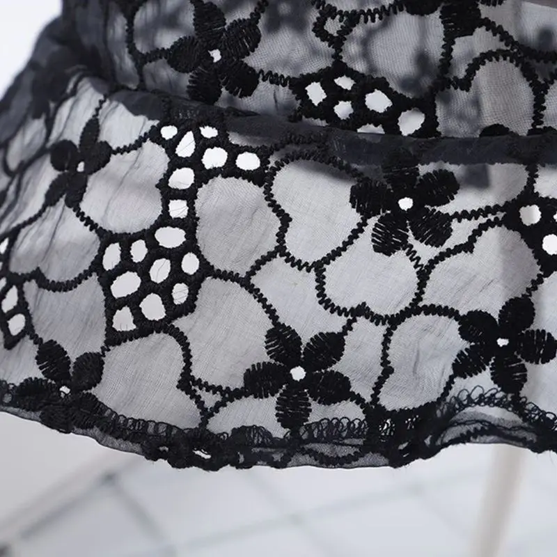 Женская летняя сетчатая шляпа с вышивкой Цветочная кружевная Свадебная короткая