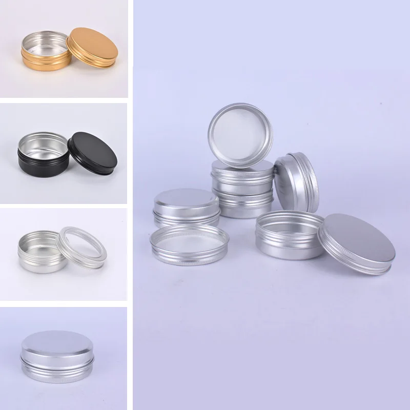 

96PCS Aluminum Box Round Lip Balm Tin Containers Gift Household Storage Cosmetic Sample Packer Metal Container