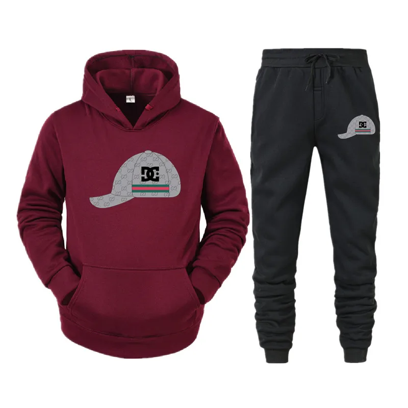 

Мужская Роскошная брендовая новая Толстовка с принтом и брюки на весну и осень, модный, свободный уличный фитнес-костюм для отдыха